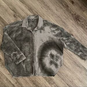 Dress to kill grey tie dye button up